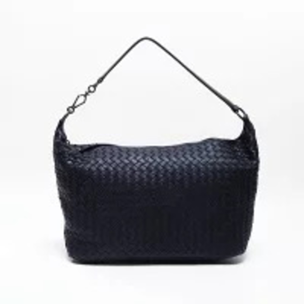 Bottega Veneta Intrecciato Nappa Hobo Bag Navy Blue